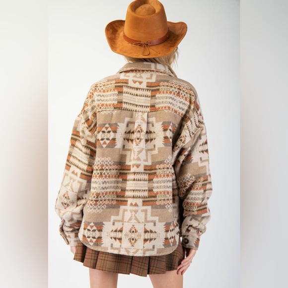 775. Easel Western button pocket shacket Yellowstone Multicolor jacket - Picture 2 of 2